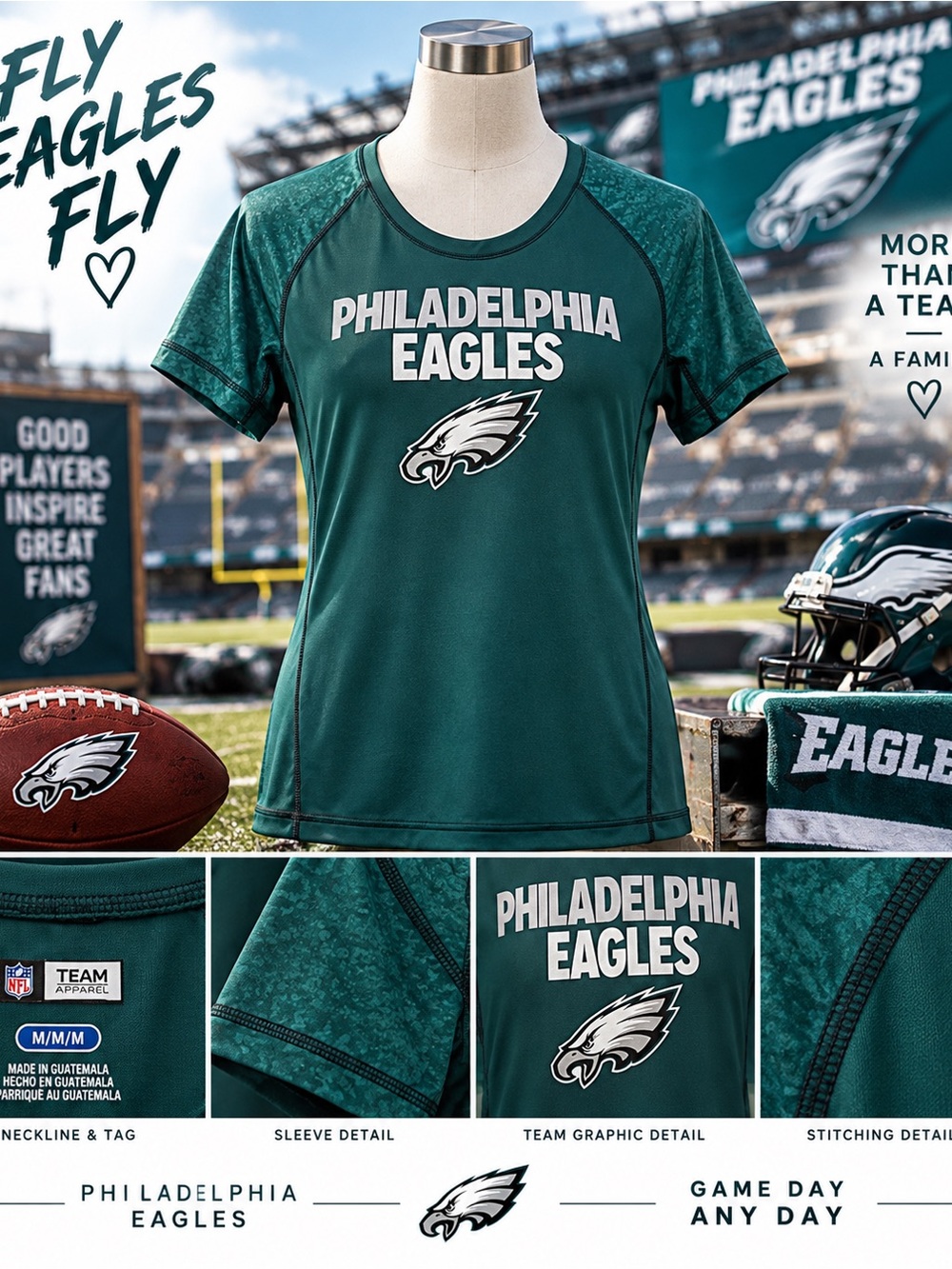 NFL Eagles Women’s Game Day Top Size M